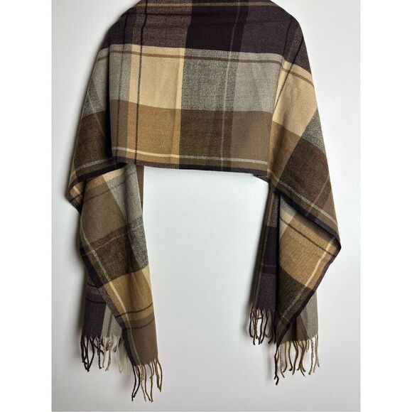 Brown plaid scarf - Picture 3 of 7